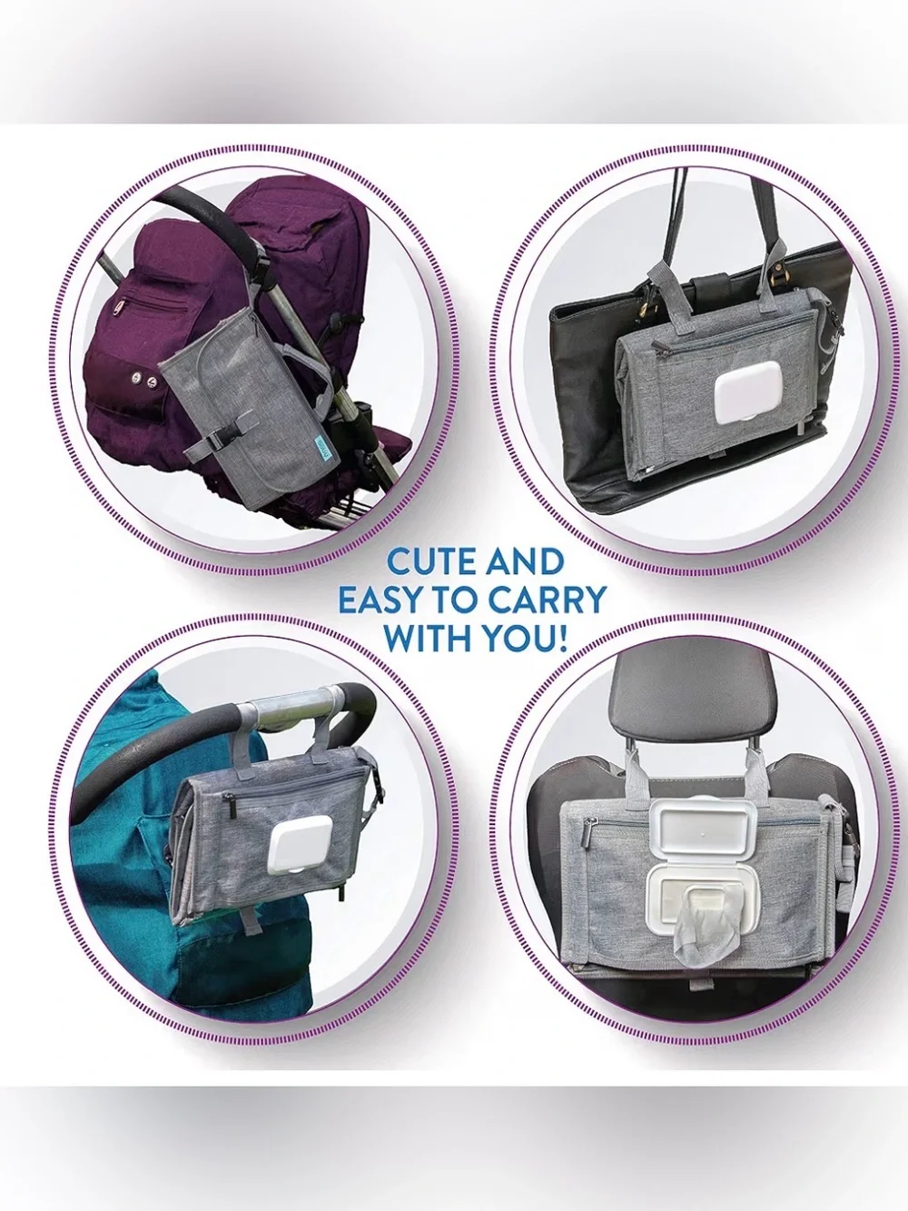 Kopi Baby Gray Portable Diaper Changing Pad